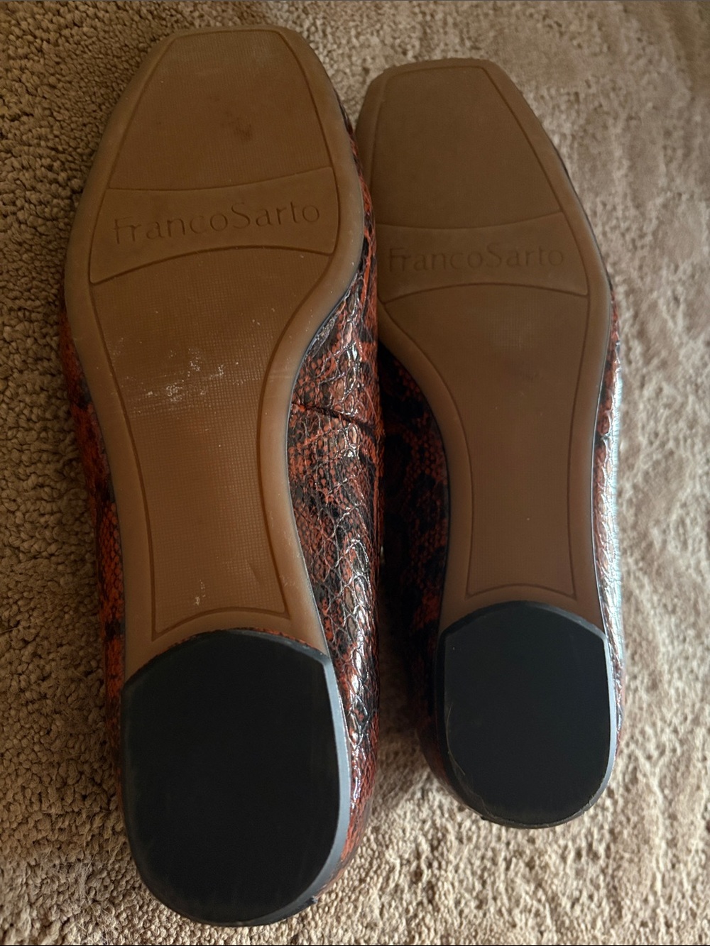 Franco Sarto Snake Print Flats 6 1/2 - Picture 4 of 5